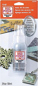 MOD PODGE כסף נוצץ בגימור תלת מימד 59 סמ"ק בליסטר MOD PODGE כסף נוצץ בגימור תלת מימד 59 סמ"ק בליסטר