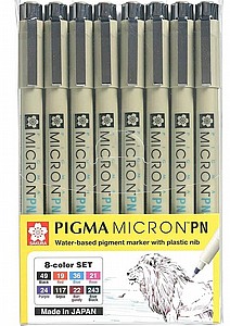 סט טוש PIGMA צבעוני סקורה 8 גוונים PN סט טוש PIGMA צבעוני סקורה 8 גוונים PN