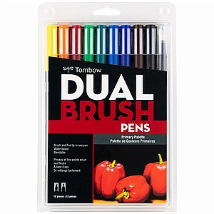 סט 10 יח טוש דו צדדי PRIMARY PALETTE TOMBOW סט 10 יח טוש דו צדדי PRIMARY PALETTE TOMBOW