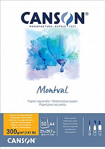 CANSON MONTVAL בלוק כנסון אקוורל 300 גרם 50 דפים - גודל A4 CANSON MONTVAL בלוק כנסון אקוורל 300 גרם 50 דפים - גודל A4