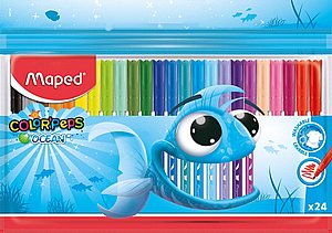 טושים דקים לילדים 24 צבעים OCEAN רחיצים מאפד | Maped Color’Peps טושים דקים לילדים 24 צבעים OCEAN רחיצים מאפד | Maped Color’Peps