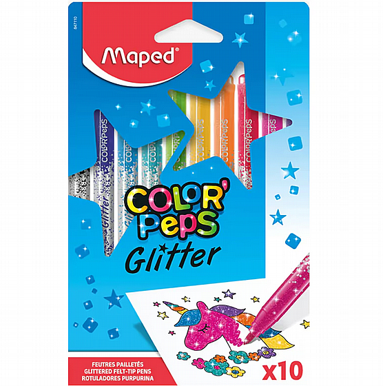 �� 10 ���� ����� ������ ����� Maped Glitter Markers