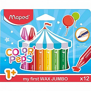 צבעי שעווה 1/12 ג'מבו MAPED צבעי שעווה 1/12 ג'מבו MAPED