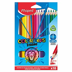 18 עפרונות צבעוניים משולשים Color’Peps Strong מאפד | Maped 18 עפרונות צבעוניים משולשים Color’Peps Strong מאפד | Maped