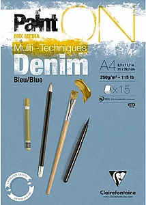 בלוק Clairefontaine Paint On Denim - גודל A4 בלוק Clairefontaine Paint On Denim - גודל A4