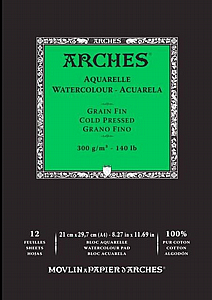 בלוק נייר ARCHES AQUARELLE בלוק נייר ARCHES AQUARELLE