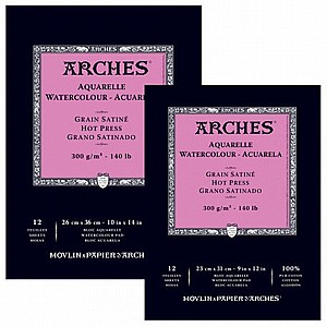 בלוק נייר ARCHES AQUARELLE לצבעי מים 21*14.8 ס"מ 300 גרם כבישה חמה (ורוד) 12 דפים בלוק נייר ARCHES AQUARELLE לצבעי מים 21*14.8 ס"מ 300 גרם כבישה חמה (ורוד) 12 דפים