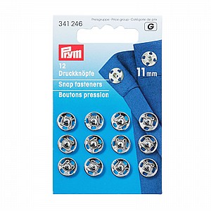 לחצניות 11 מ"מ 12 יח' PRYM ניקל לחצניות 11 מ"מ 12 יח' PRYM ניקל