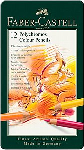 פאבר קסטל - סט 12 עפרונות צבעוניים מקצועיים Faber-Castell Polychromos פאבר קסטל - סט 12 עפרונות צבעוניים מקצועיים Faber-Castell Polychromos