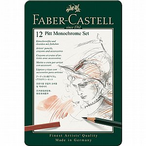 פאבר קסטל - סט רישום מונוכרום מקצועי 12 חלקים Faber-Castell Pitt Monochrome פאבר קסטל - סט רישום מונוכרום מקצועי 12 חלקים Faber-Castell Pitt Monochrome