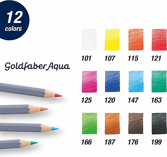 ���� ���� - �� 12 ������� ������ �������� Faber-Castell Goldfaber Aqua Watercolor