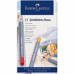 פאבר קסטל - סט 12 עפרונות אקוורל מקצועיים Faber-Castell Goldfaber Aqua Watercolor פאבר קסטל - סט 12 עפרונות אקוורל מקצועיים Faber-Castell Goldfaber Aqua Watercolor