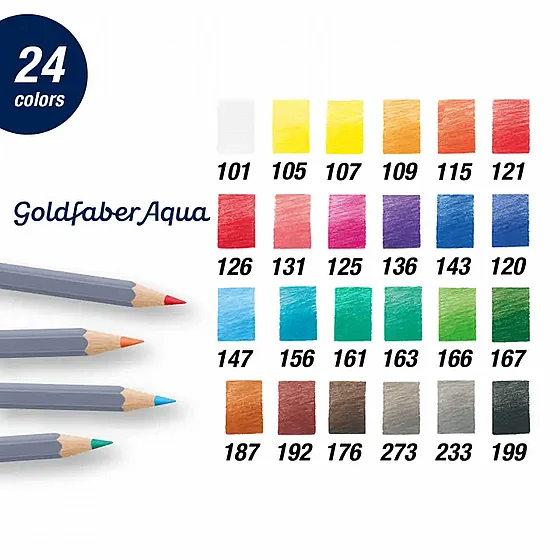 ���� ���� - �� 24 ������� ������ �������� Faber-Castell Goldfaber Aqua Watercolor