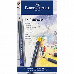 סט 12 יח' עפרונות צבעוניים FABER CASTELL בקופסת מתכת סט 12 יח' עפרונות צבעוניים FABER CASTELL בקופסת מתכת