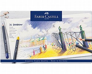 סט 36 יח' עפרונות צבעוניים GOLDFABER פאבר קסטל בקופ' מתכת סט 36 יח' עפרונות צבעוניים GOLDFABER פאבר קסטל בקופ' מתכת