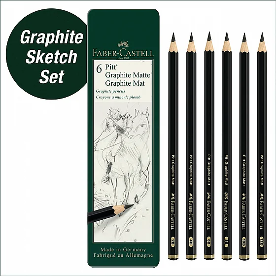 ���� ���� - �� 6 ������� ����� �� �������� Faber-Castell Pitt Graphite Matt
