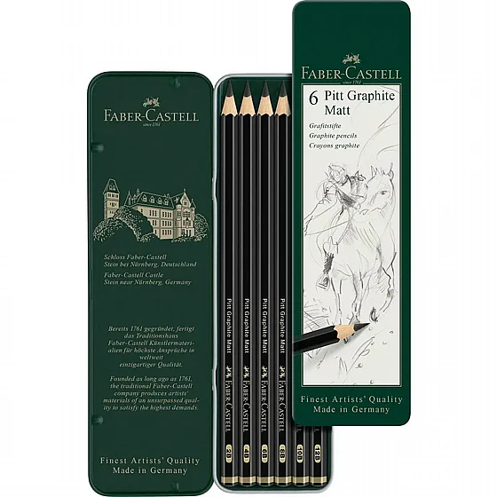 ���� ���� - �� 6 ������� ����� �� �������� Faber-Castell Pitt Graphite Matt