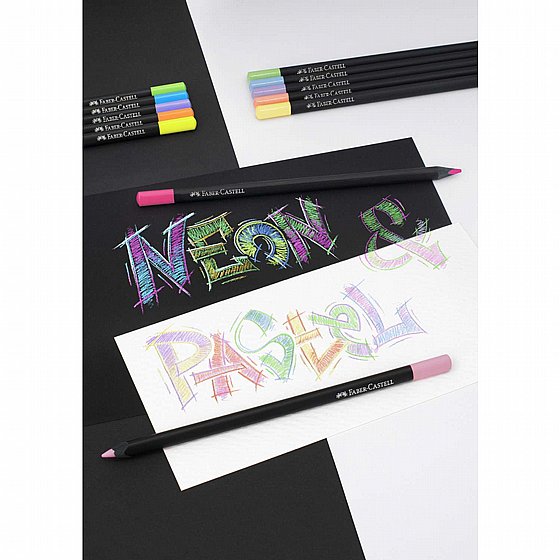 ���� ���� - �� 12 ������� ������ ������ ����� �����+���� - Faber-Castell Black Edition Neon + Pastel