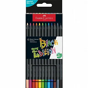 סט 12 עפרונות צבעוניים מהדורה שחורה faber castell סט 12 עפרונות צבעוניים מהדורה שחורה faber castell
