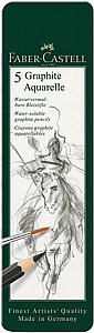 פאבר קסטל - סט 5 עפרונות גרפיט אקוורל Faber-Castell 9000 Graphit Aquarelle פאבר קסטל - סט 5 עפרונות גרפיט אקוורל Faber-Castell 9000 Graphit Aquarelle