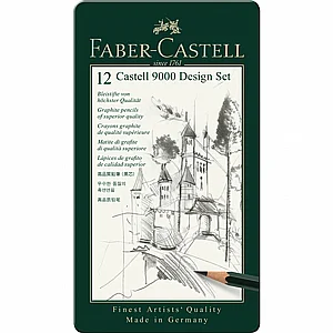 פאבר קסטל - סט 12 עפרונות רישום Faber-Castell 9000 2H-8B פאבר קסטל - סט 12 עפרונות רישום Faber-Castell 9000 2H-8B