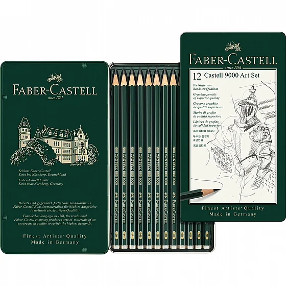 ���� ���� - �� 12 ������� ����� 5H-5B ���� Faber-Castell 9000