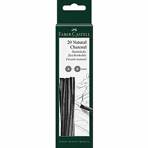 פאבר קסטל - סט 20 מקלות פחם טבעי 3-6 מ"מ Faber-Castell Natural Pitt פאבר קסטל - סט 20 מקלות פחם טבעי 3-6 מ"מ Faber-Castell Natural Pitt