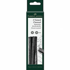 פאבר קסטל - סט 4 מקלות פחם טבעי 9-15 מ"מ Faber-Castell Natural Pitt פאבר קסטל - סט 4 מקלות פחם טבעי 9-15 מ"מ Faber-Castell Natural Pitt