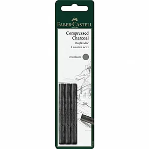 פאבר קסטל - סט 3 פחם דחוס מדיום Faber-Castell Medium פאבר קסטל - סט 3 פחם דחוס מדיום Faber-Castell Medium