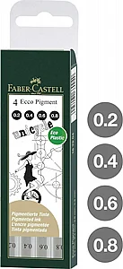 פאבר קסטל - סט 4 רפידוגרף Faber-Castell Ecco Pigment Fineliner פאבר קסטל - סט 4 רפידוגרף Faber-Castell Ecco Pigment Fineliner