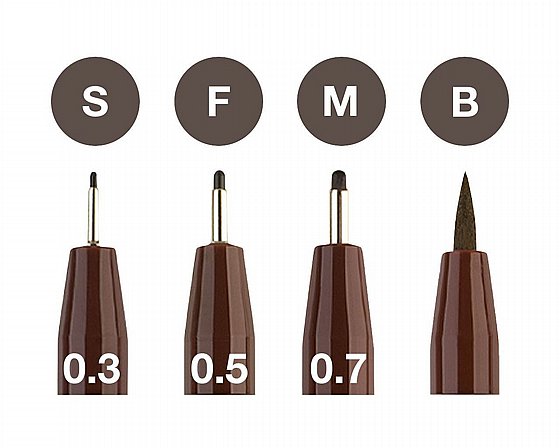 ���� ���� - �� 4 ���� ����� ����� ���� Faber-Castell Pitt Artist Pen Dark Sepia