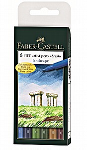 סט 6 טוש מכחול פיט גוון LANDSCAPE פאבר קסטל סט 6 טוש מכחול פיט גוון LANDSCAPE פאבר קסטל