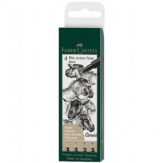 ���� ���� � �� 4 ���� ����� ���� Faber-Castell Pitt Artist Pen Black