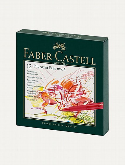 �� 12 �� ��� ����� FABER CASTELL PITT ARTIST PEN B