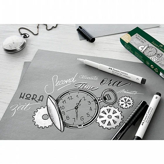 ���� ���� - �� 4 ��� ����� ���� ���� Faber-Castell Pitt Artist Pen Black & White