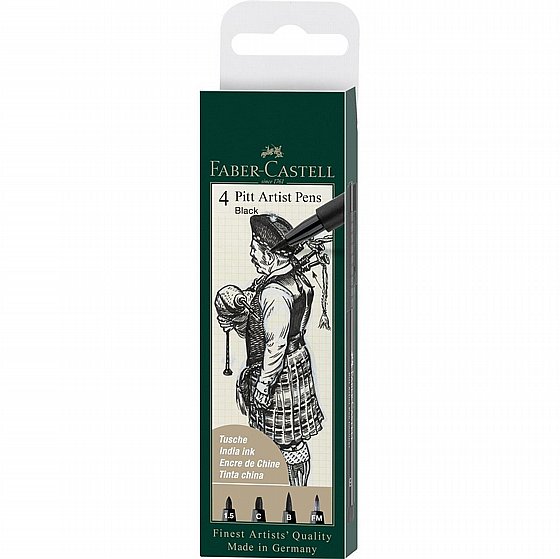 ���� ���� - �� 4 ��� ����� ���� Faber-Castell Pitt Artist Pen 0.5-FM 