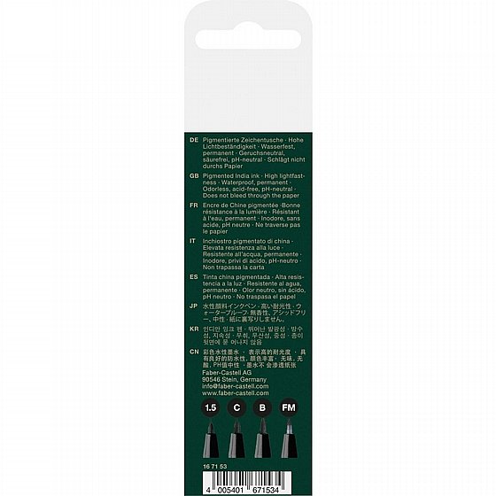 ���� ���� - �� 4 ��� ����� ���� Faber-Castell Pitt Artist Pen 0.5-FM 