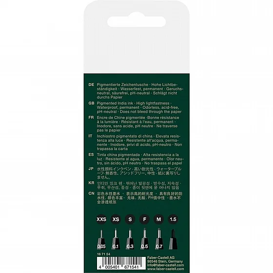 ���� ���� - �� 6 ��� ����� ���� Faber-Castell Pitt Artist Pen 0.05-1.5