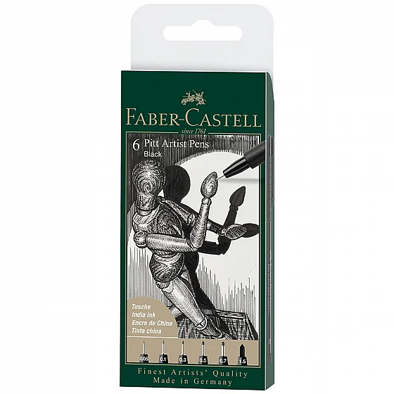 ���� ���� - �� 6 ��� ����� ���� Faber-Castell Pitt Artist Pen 0.05-1.5