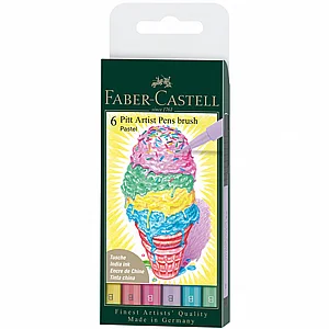 ���� ���� - �� 6 ����� ����� ���� ���� Faber-Castell Pitt Artist Pens Brush