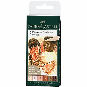 פאבר קסטל - סט 6 טושים מכחול גוון עור Faber-Castell Pitt Artist Pens Brush פאבר קסטל - סט 6 טושים מכחול גוון עור Faber-Castell Pitt Artist Pens Brush