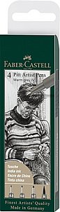 פאבר קסטל - סט 4 עטי רישום בגוון אפור Faber-Castell Pitt Artist Pen 273 פאבר קסטל - סט 4 עטי רישום בגוון אפור Faber-Castell Pitt Artist Pen 273