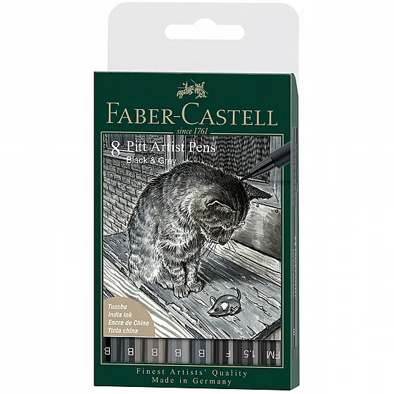 ���� ���� - �� 8 ����� �������� ����-���� Faber-Castell Pitt Artist Pen Brush 
