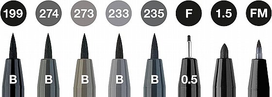 ���� ���� - �� 8 ����� �������� ����-���� Faber-Castell Pitt Artist Pen Brush 