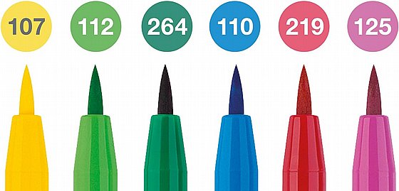 ���� ���� - �� 6 ���� ����� �������� ������ ���� Faber-Castell Pitt Artist Pen Brush Springtime