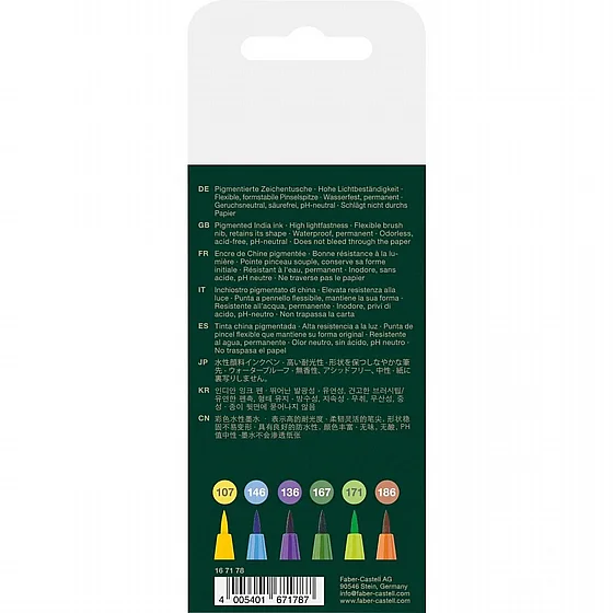 ���� ���� - �� 6 ���� ����� �������� ������ ���  Faber-Castell Pitt Artist Pen Brush Summer