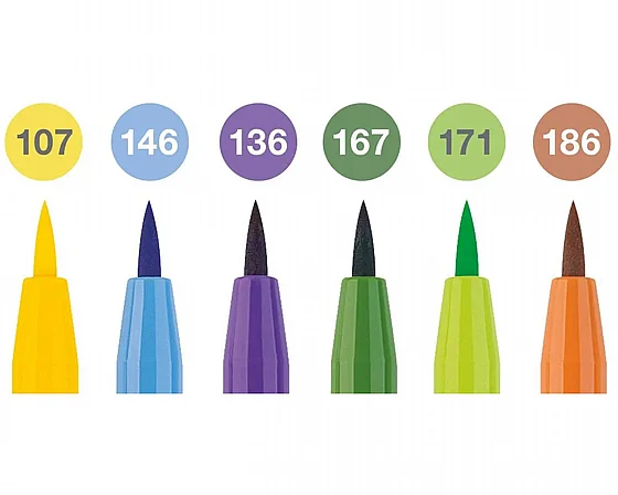 ���� ���� - �� 6 ���� ����� �������� ������ ���  Faber-Castell Pitt Artist Pen Brush Summer