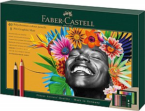 פאבר קסטל - סט 50 עפרונות Faber-Castell Polychromos & Pitt Graphite Matt פאבר קסטל - סט 50 עפרונות Faber-Castell Polychromos & Pitt Graphite Matt