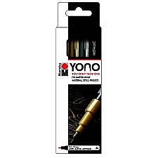 מרבו סט YONO מרקר אקרילי 4 צבעים מטאלים חוד דק 0.5*1.5 מ"מ מרבו סט YONO מרקר אקרילי 4 צבעים מטאלים חוד דק 0.5*1.5 מ"מ