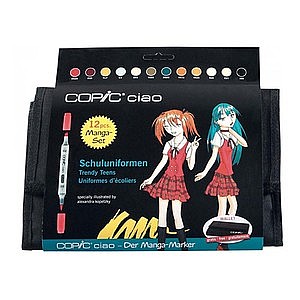 סט 12 טושים קופיק צ'או COPIC CIAO בנרתיק נשיאה סט 12 טושים קופיק צ'או COPIC CIAO בנרתיק נשיאה